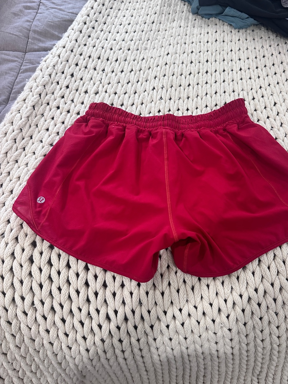 Lululemon Hotty Hot High-Rise Lined Short 4" Red Size 8- NWOT - Picture 2 of 2
